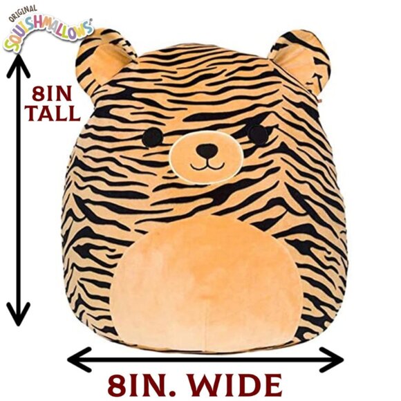 Squishmallow Plush Doll, Tina the Tiger Squishmallow Soft Plush Doll 8" - Picture 2 of 2